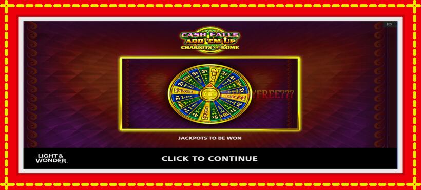 Slot machine Cash Falls: Add Em Up Chariots of Rome with access to free game online, picture 1