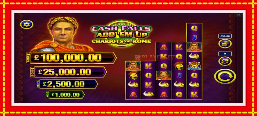 Slot machine Cash Falls: Add Em Up Chariots of Rome with access to free game online, picture 2