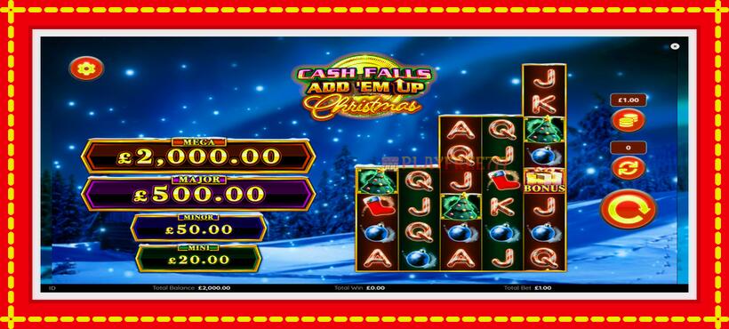 Slot machine Cash Falls: Add Em Up Christmas with access to free game online, picture 1