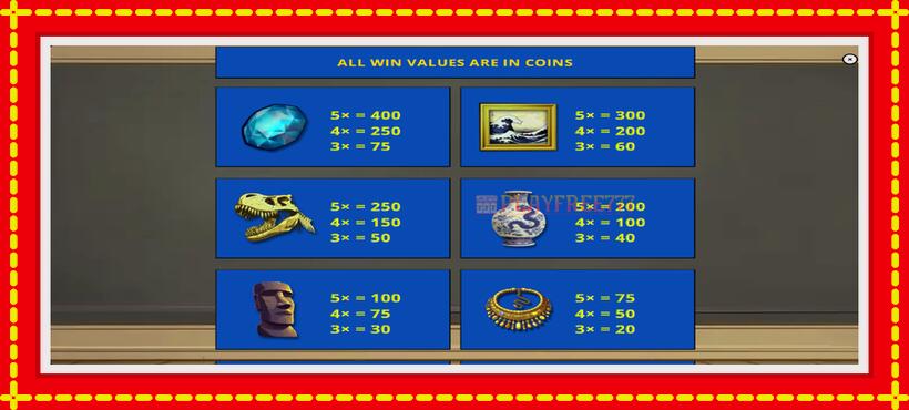 Slot machine Cash Heist Museum Madness with access to free game online, picture 6