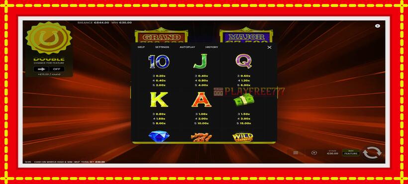 Slot machine Cash on Wheels Hold and Win with access to free game online, picture 5