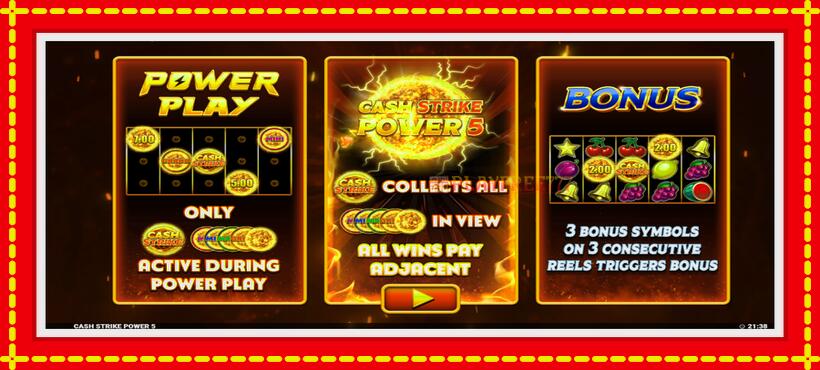 Slot machine Cash Strike Power 5 with access to free game online, picture 1