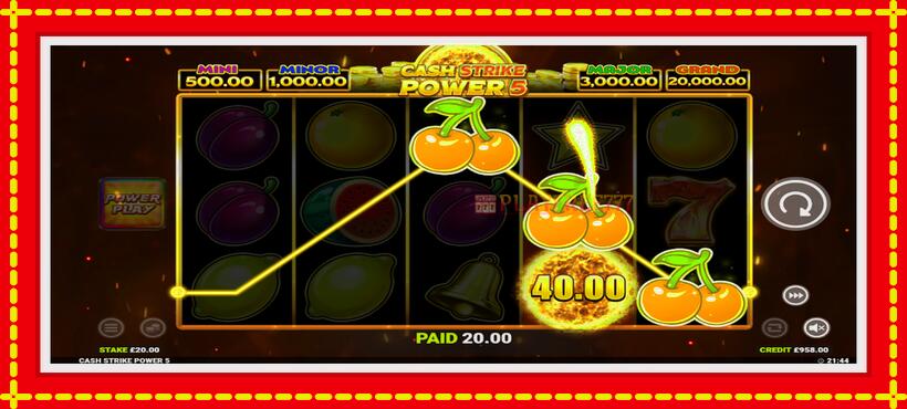 Slot machine Cash Strike Power 5 with access to free game online, picture 3