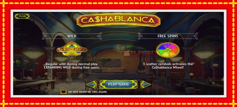 Slot machine Cashablanca with access to free game online, picture 1