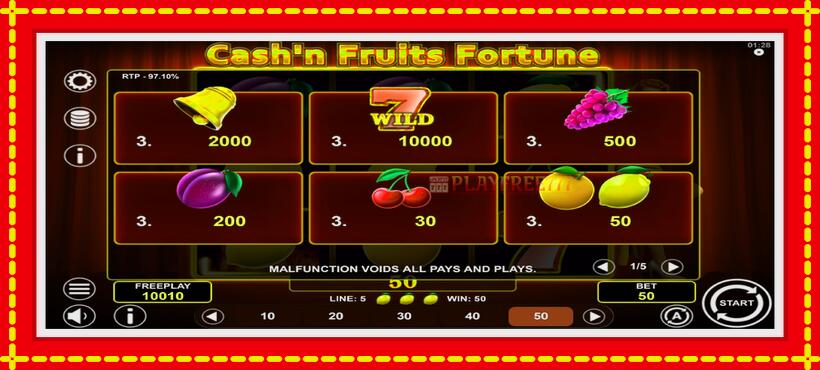 Slot machine Cashn Fruits Fortune with access to free game online, picture 5