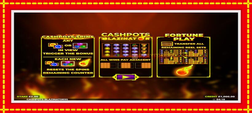 Slot machine Cashpots Blazinator with access to free game online, picture 1