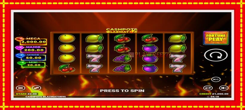 Slot machine Cashpots Blazinator with access to free game online, picture 2