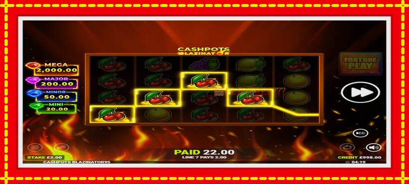 Slot machine Cashpots Blazinator with access to free game online, picture 3