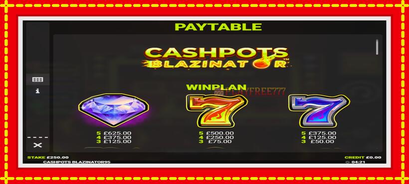 Slot machine Cashpots Blazinator with access to free game online, picture 4