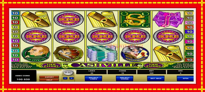 Slot machine Cashville with access to free game online, picture 1