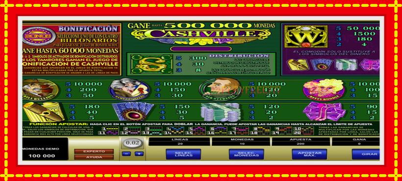 Slot machine Cashville with access to free game online, picture 6