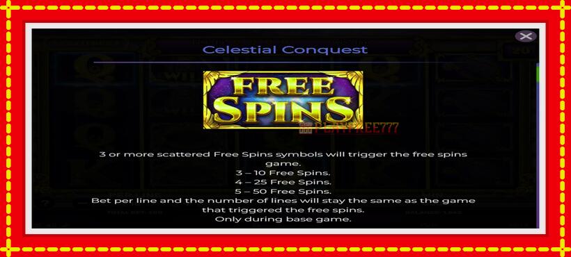 Slot machine Celestial Conquest with access to free game online, picture 4