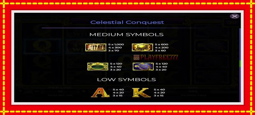 Slot machine Celestial Conquest with access to free game online, picture 6