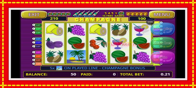 Slot machine Champagne Party with access to free game online, picture 1