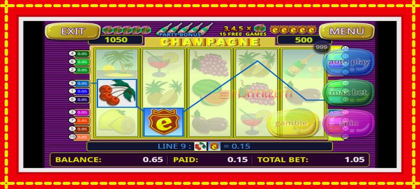 Slot machine Champagne Party with access to free game online, picture 2