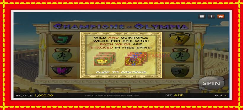 Slot machine Champions of Olympia with access to free game online, picture 1