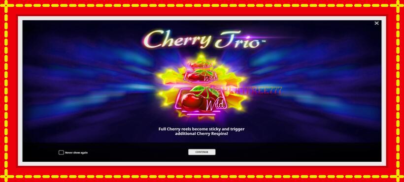 Slot machine Cherry Trio with access to free game online, picture 1