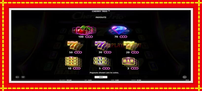 Slot machine Cherry Trio with access to free game online, picture 5