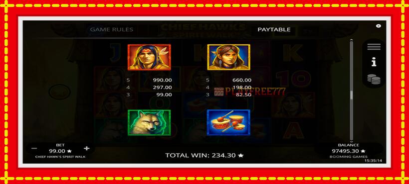 Slot machine Chief Hawk’s Spirit Walk with access to free game online, picture 6