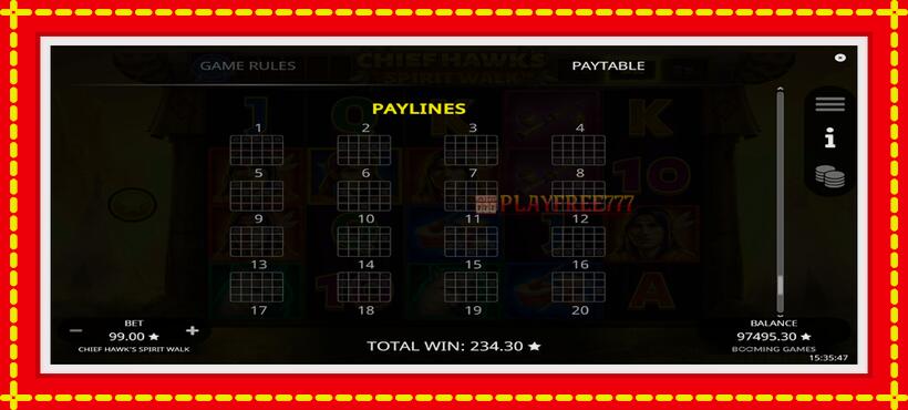 Slot machine Chief Hawk’s Spirit Walk with access to free game online, picture 7