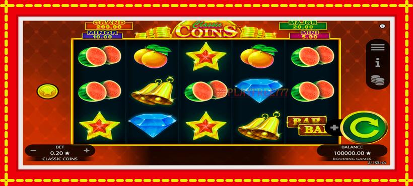 Slot machine Classic Coins with access to free game online, picture 1