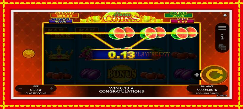 Slot machine Classic Coins with access to free game online, picture 2