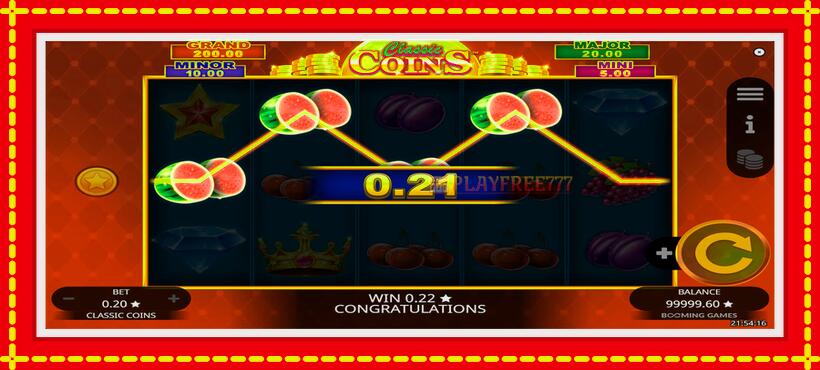 Slot machine Classic Coins with access to free game online, picture 5