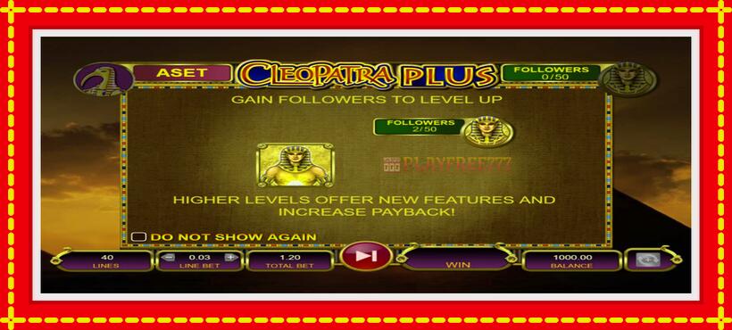 Slot machine Cleopatra Plus with access to free game online, picture 1