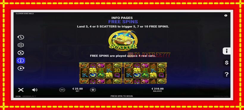 Slot machine Clover Goes Wild with access to free game online, picture 5