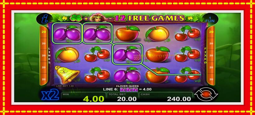 Slot machine Clover Queen with access to free game online, picture 2