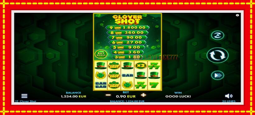 Slot machine Clover Shot with access to free game online, picture 2