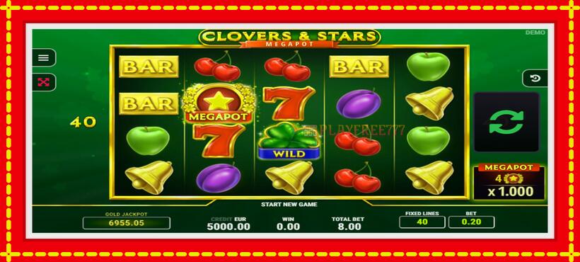 Slot machine Clovers & Stars with access to free game online, picture 1