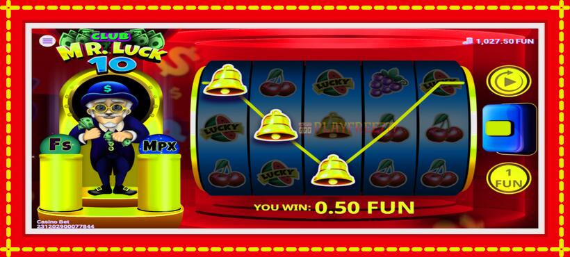 Slot machine Club Mr. Luck 10 with access to free game online, picture 3