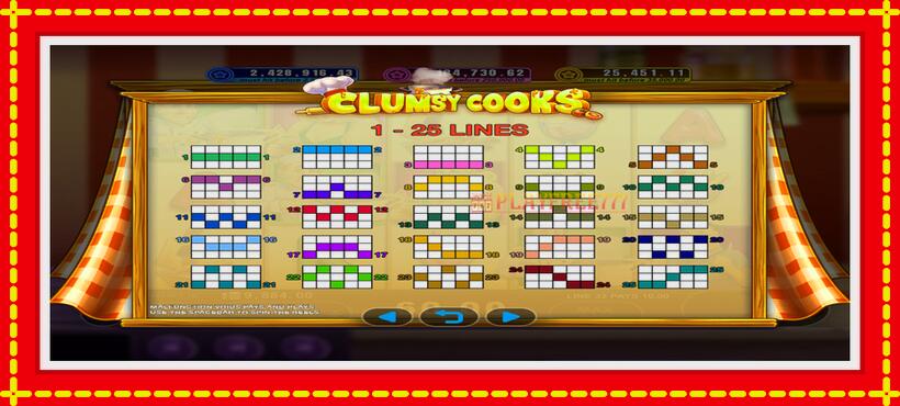 Slot machine Clumsy Cooks with access to free game online, picture 4