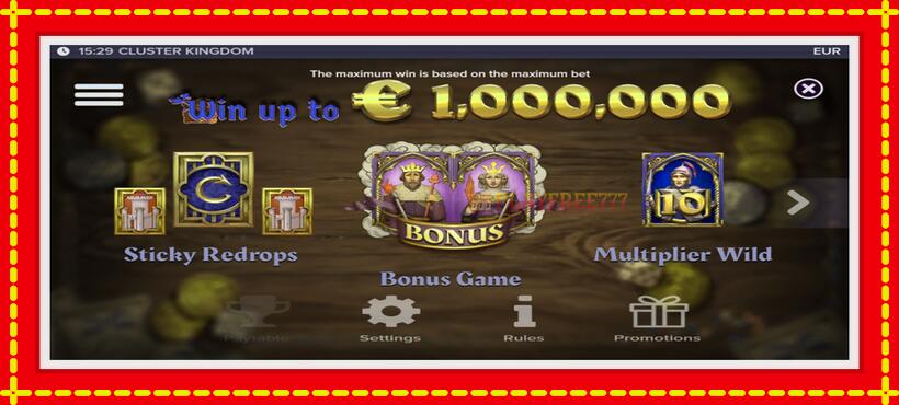 Slot machine Cluster Kingdom with access to free game online, picture 3