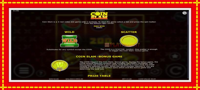 Slot machine Coin Slam with access to free game online, picture 5