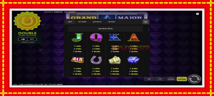 Slot machine Coins & Diamonds: Hold and Win with access to free game online, picture 5