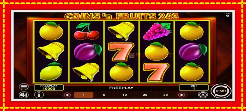 Slot machine Coinsn Fruits 243 with access to free game online, picture 2