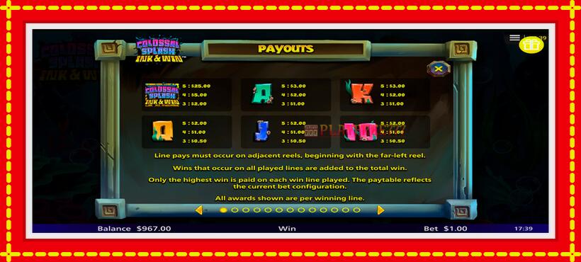 Slot machine Colossal Splash Ink & Win with access to free game online, picture 6