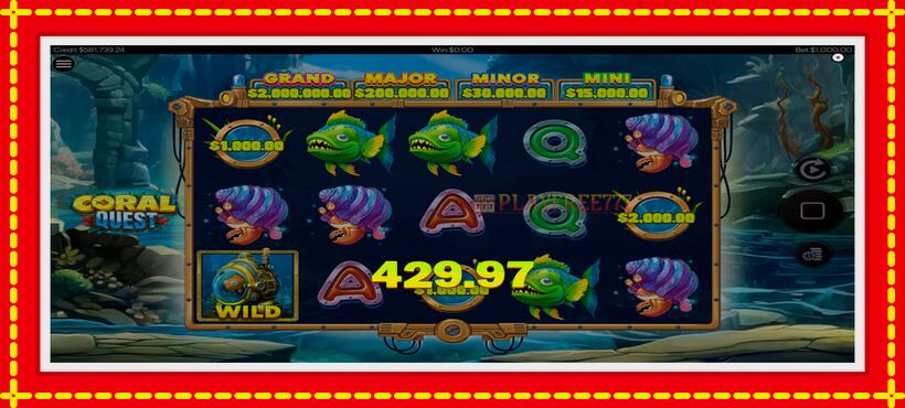 Slot machine Coral Quest with access to free game online, picture 2