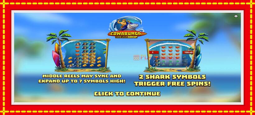 Slot machine Cowabunga Dream Drop with access to free game online, picture 1