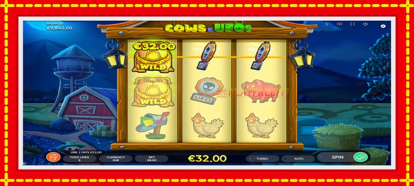 Slot machine Cows & UFOs with access to free game online, picture 2