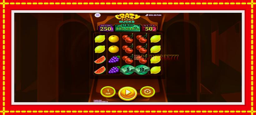 Slot machine Crazy 100 Bucks with access to free game online, picture 1