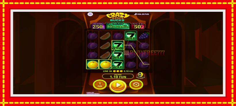 Slot machine Crazy 100 Bucks with access to free game online, picture 2