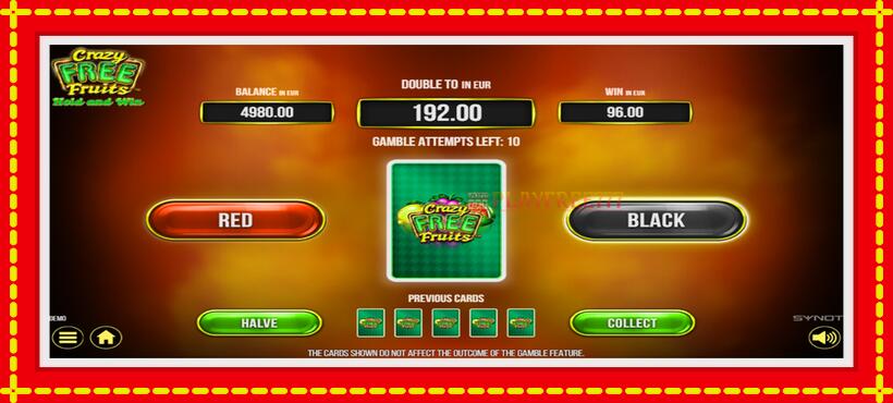 Slot machine Crazy Free Fruits with access to free game online, picture 3