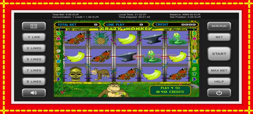 Slot machine Crazy Monkey with access to free game online, picture 1