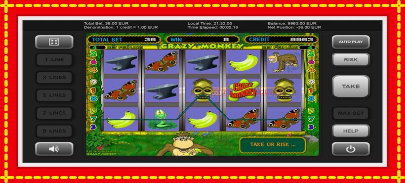 Slot machine Crazy Monkey with access to free game online, picture 2