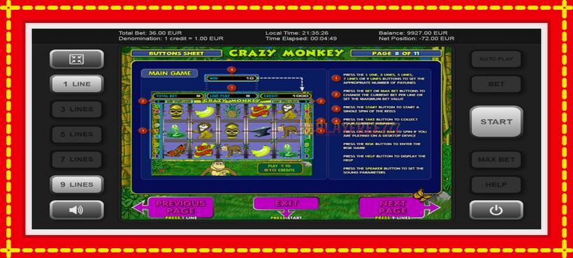 Slot machine Crazy Monkey with access to free game online, picture 5