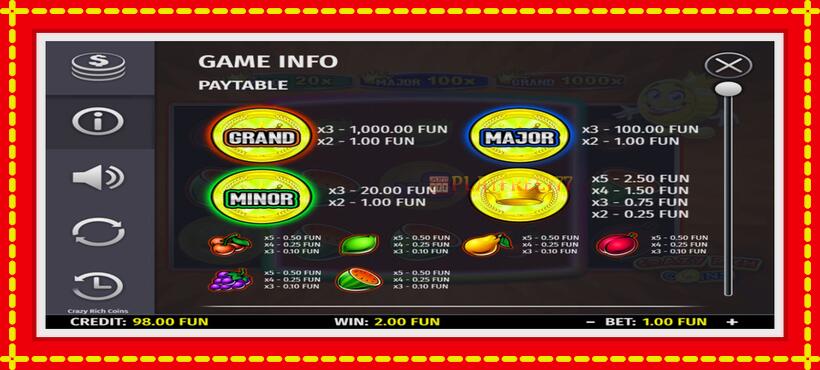 Slot machine Crazy Rich Coins with access to free game online, picture 4