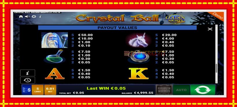 Slot machine Crystal Ball Golden Nights with access to free game online, picture 6